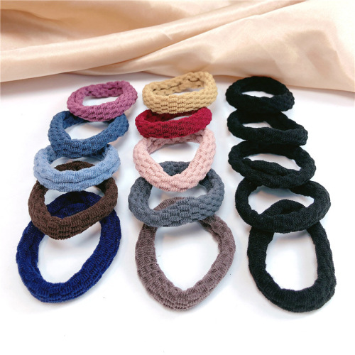 Korean simple bold high elastic hair tie basic solid color headband women's hair rope rubber band hair tie hair accessories