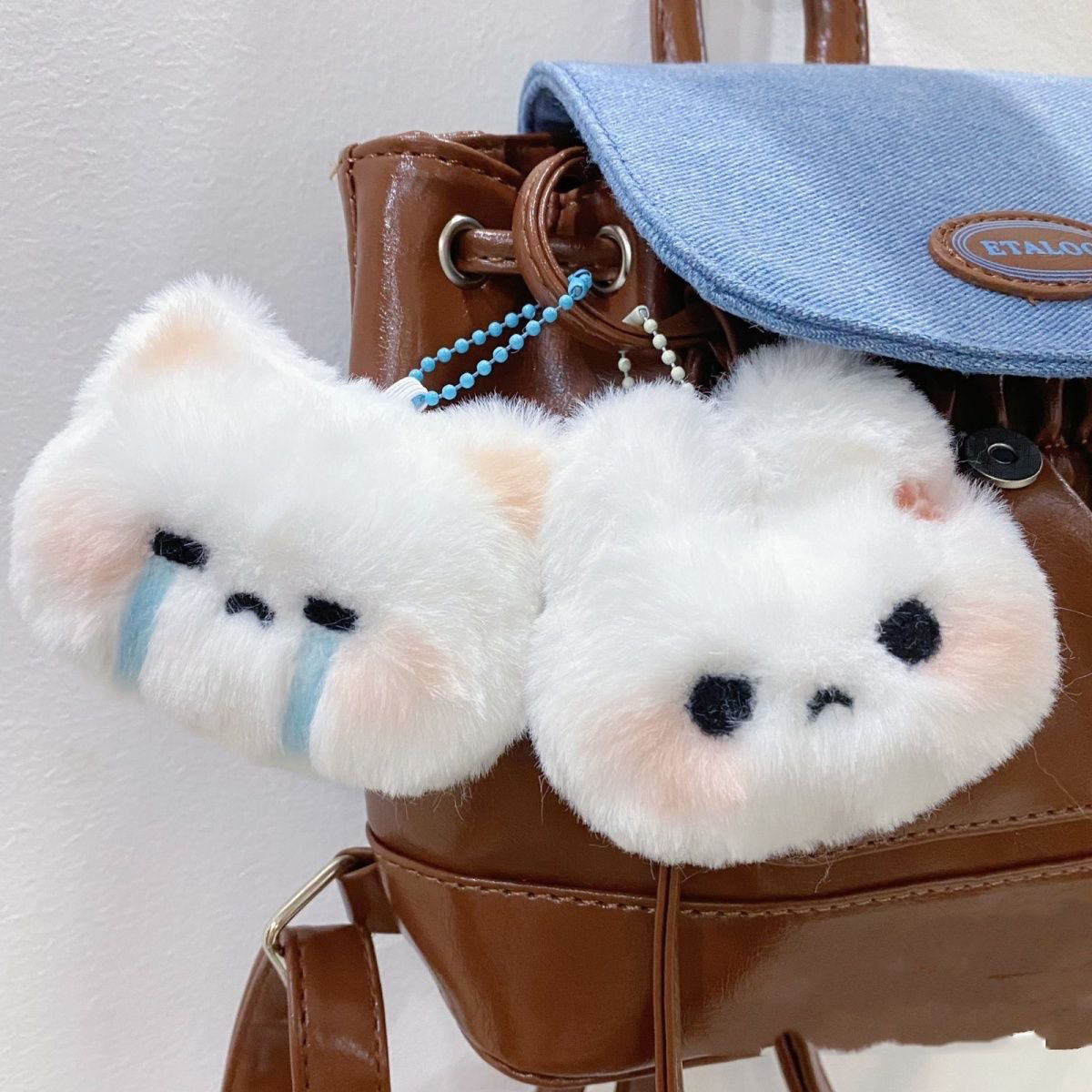 Cute sweetheart bunny rabbit plush toy pendant student school bag bag decoration hanging chain super cute keychain gift