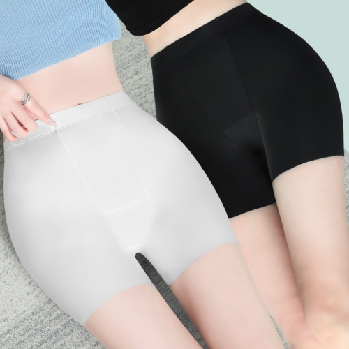 Safety pants ice silk women's crotch-free underwear two-in-one anti-exposure summer three-point seamless tight bottoming shorts