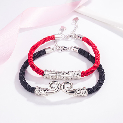Korean version of the cursed red rope couple's bracelet, a male and female pair's zodiac year red rope bracelet, hollow bracelet, simple jewelry