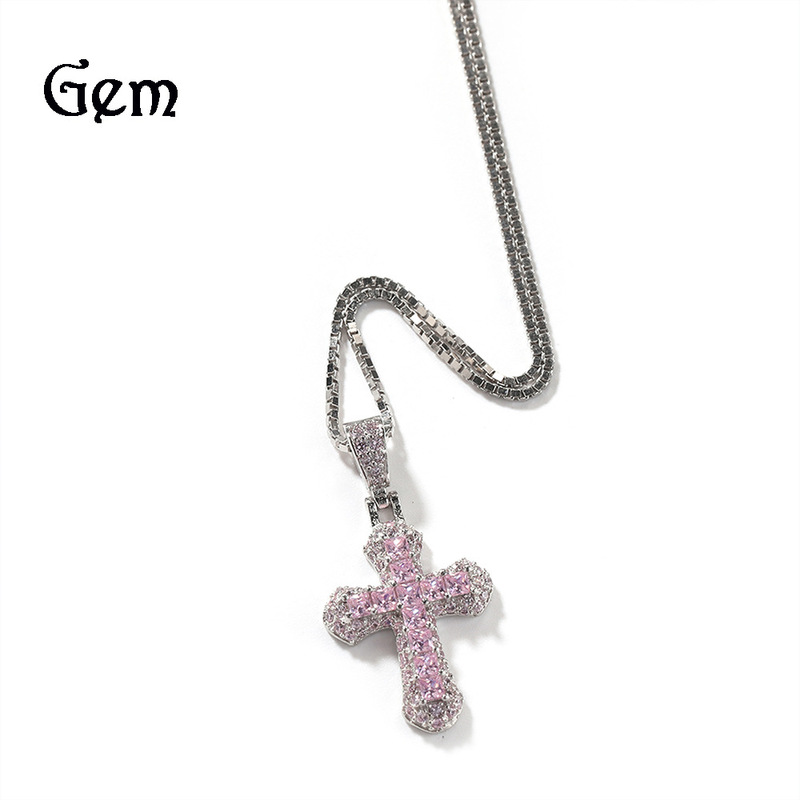 European and American gold-plated fashion mini cross personality versatile short clavicle chain women's diamond fashion jewelry