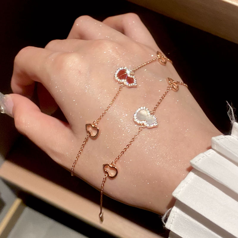 925 Silver Kirin Same Style Gourd Bracelet Women's Ins Niche Design Student Bestie Bracelet Simple 2023 New Style