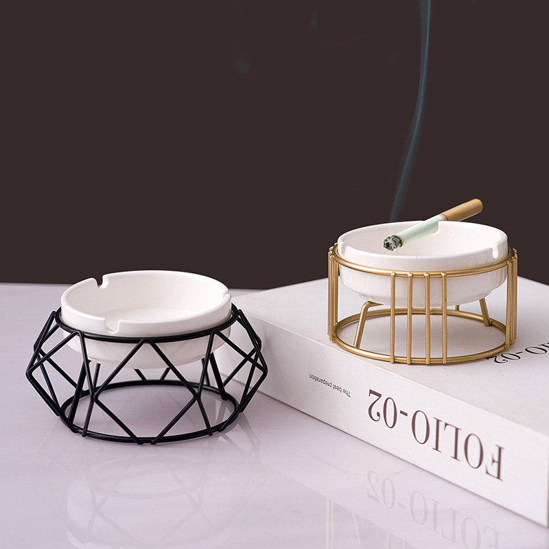 Nordic living room decoration geometric ashtray ornaments creative home modern minimalist office ceramic ashtray