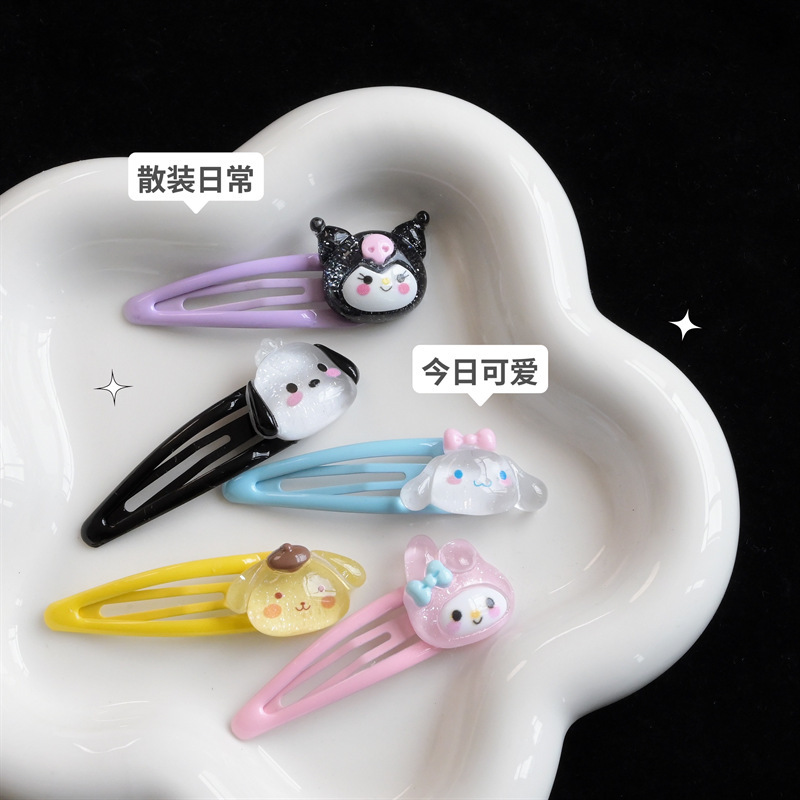 Cute little animals transparent bb clip puppy kitten bunny cartoon student girl heart bangs clip Japanese style hair clip
