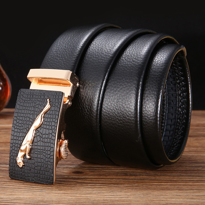 First layer grained cow belt men's belt casual business youth trousers belt men's genuine leather automatic buckle own factory