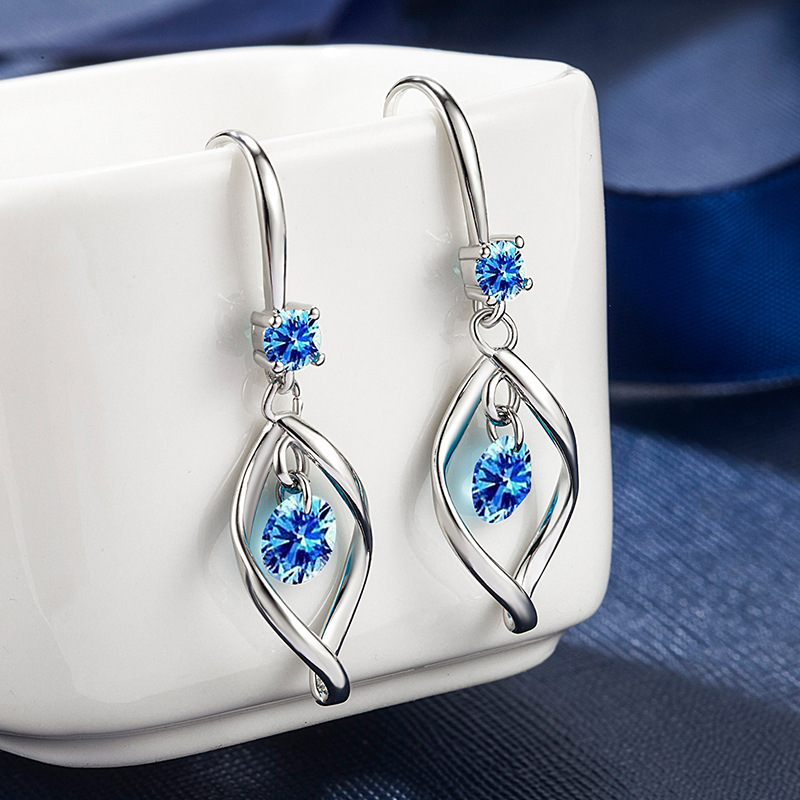 Korean style simple earrings, feminine and feminine earrings, personalized rhombus ear hooks, escaped princess earrings, earrings and accessories