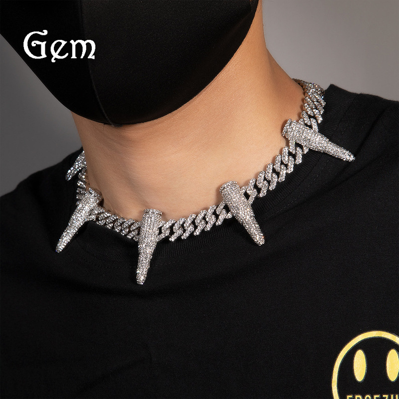 Gu Meng Personalized Hip Hop Black Panther Necklace Enhanced Version Alloy Diamond Exaggerated Creative Necklace Trendy Jewelry Wholesale