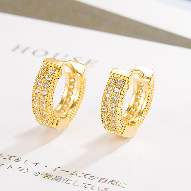 European and American fashion earrings for women micro-encrusted earrings plated 925 earrings simple zircon earrings new popular earrings jewelry