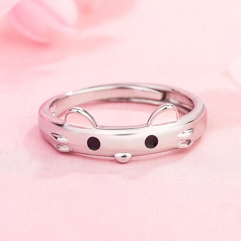 Korean version of the new zodiac year mouse ring for girls, cute little mouse ring, index finger ring, fashion jewelry