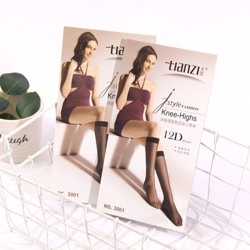 Tianzi ultra-thin mid-calf socks 12D summer sexy calf socks stockings half women's socks core-spun silk invisible 3001