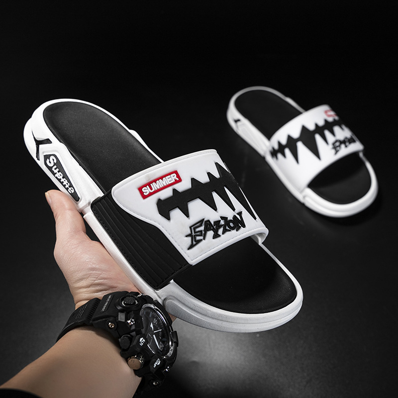 Slippers for men, summer new style, fashionable outdoor beach shoes, soft-soled Korean style outdoor personality couple's one-line sandals for women