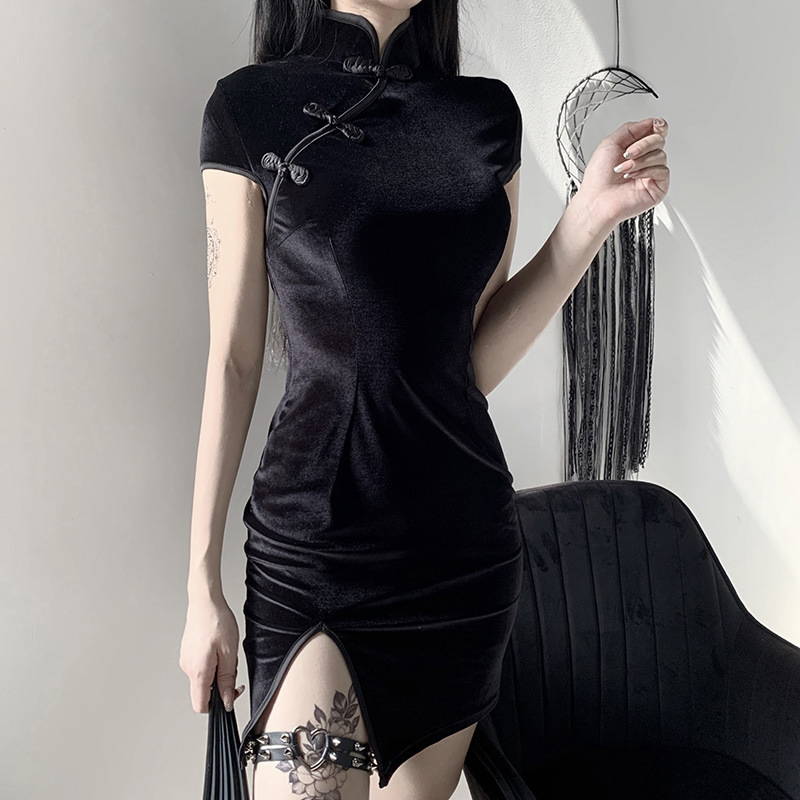 2023 New Slim High Waist Cheongsam Dress Improved Summer Short Skirt Vintage Retro Skirt Women's Short Skirt Women