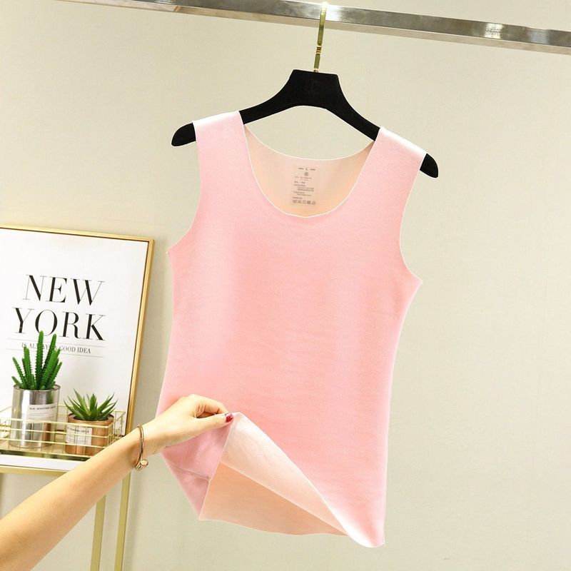 AB face women's seamless thermal underwear vest women's two-color bottoming shirt round neck vest versatile 2021 new style