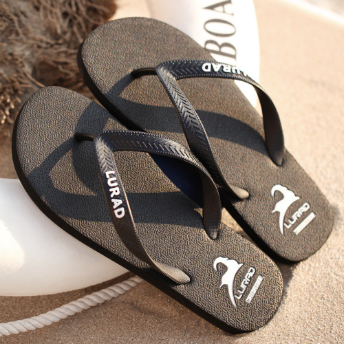 Luradi men's non-slip casual flip-flops, summer flip-flops, wear-resistant, trendy, simple beach sandals and slippers