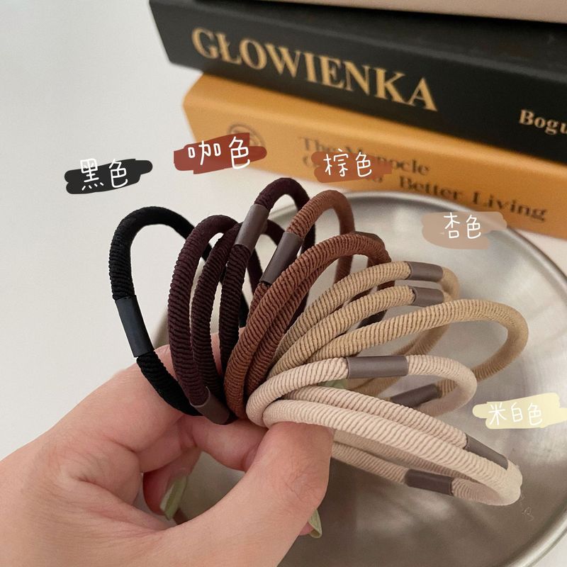 Korean bi deposit self-retention basic solid color black all-match hair tie ponytail balls hair circle head rope rubber band