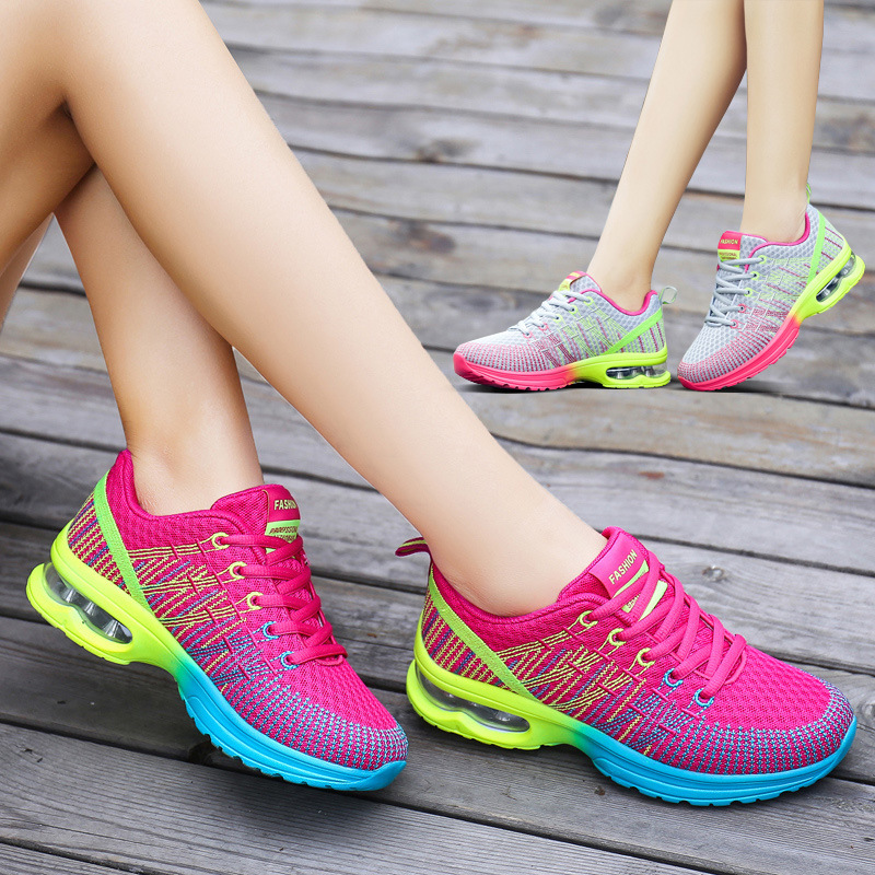 2021 Spring New Feiwei Sports Shoes Women's Breathable Mesh Air Cushion Shoes Casual Running Women's Shoes Light Travel Shoes