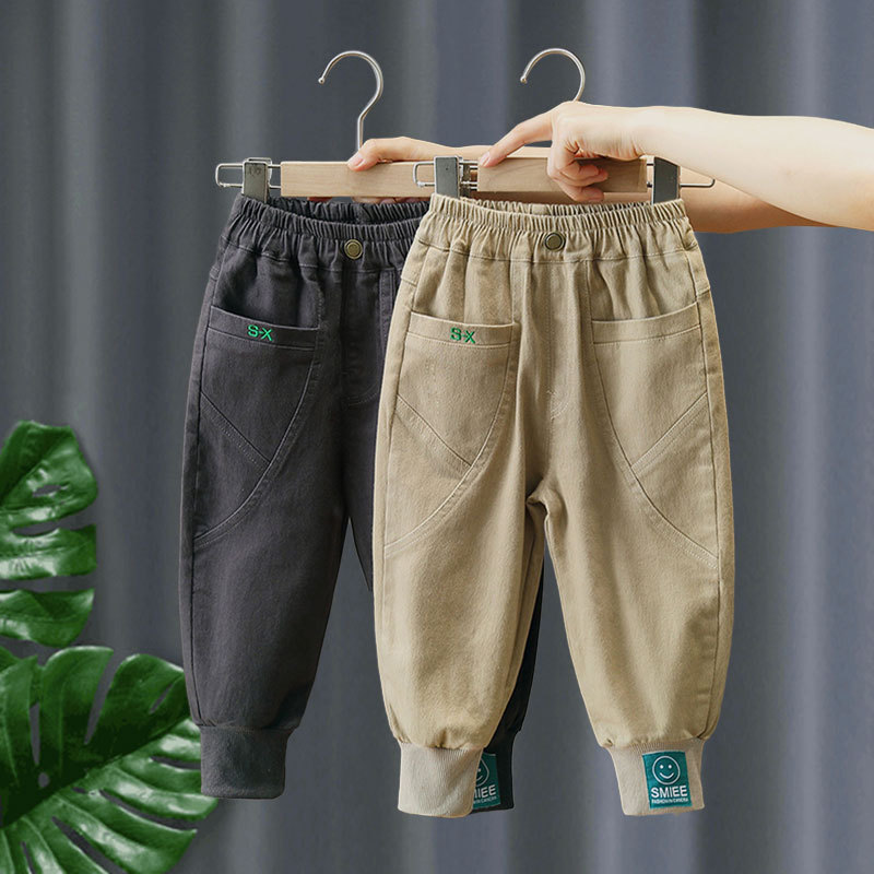 Boys' pants spring and autumn cotton pants children's spring fashion casual pants 2023 new baby fashionable and handsome trend