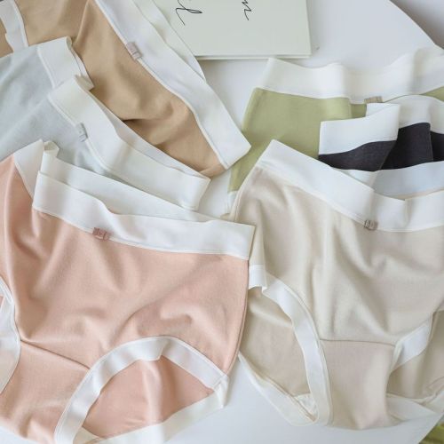 N8244 Dream Pants Milky Cashmere Nude Feel Brushed Mid-High Waist Cover Hip Comfort Pure Cotton Crotch Panties for Women