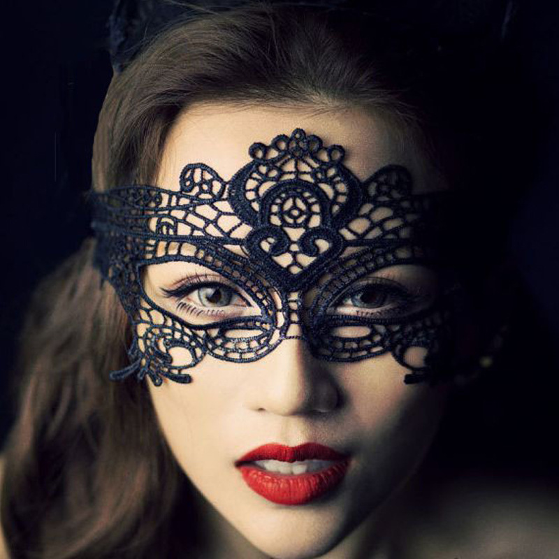 Black Lace Queen Masquerade Princess Party Annual Party Beauty Mask Half Face Veil Crown Eye Mask