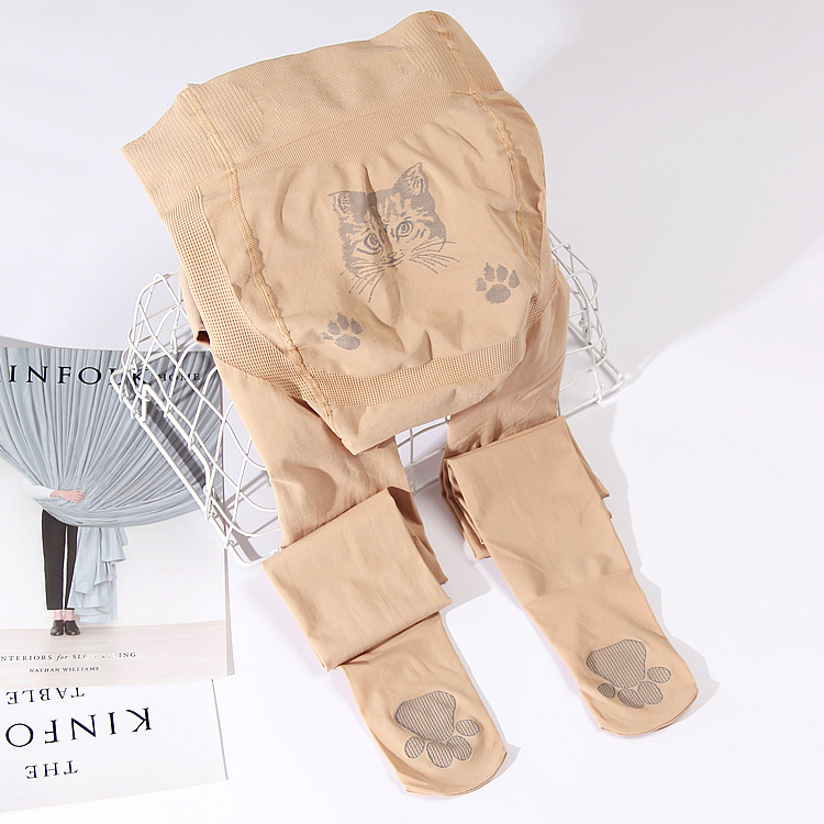 Cat Claw Socks Spring and Autumn Medium Thick Stockings Women's Anti-Snatch Flesh-Colored Pantyhose High Waist Tummy Control Bottoming Pantyhose Far East 6070