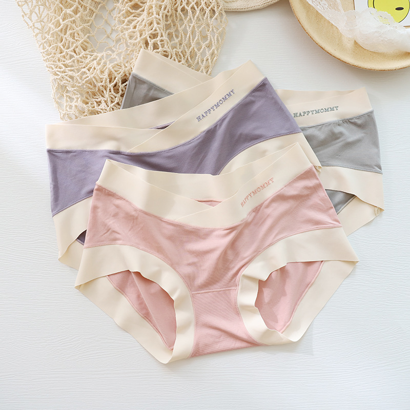 60 Count Soft Wormwood Maternity Underwear Medium Low Waist Briefs for Expectant Mothers