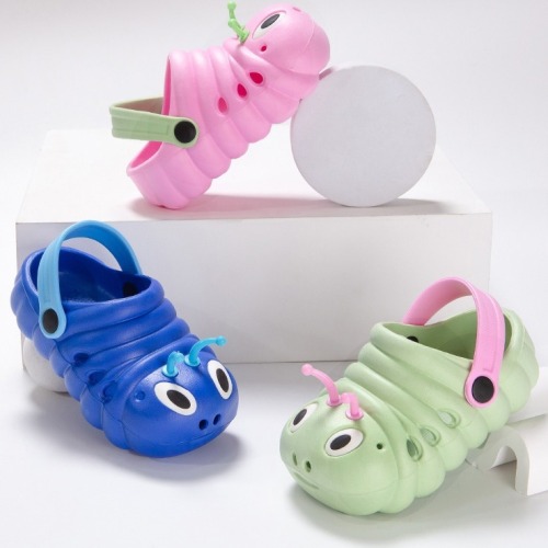Toddler Croc Shoes Summer Boys and Girls Baby Cartoon Cute Caterpillar Lightweight Soft Bottom Beach Dual-Purpose Garden Sandals