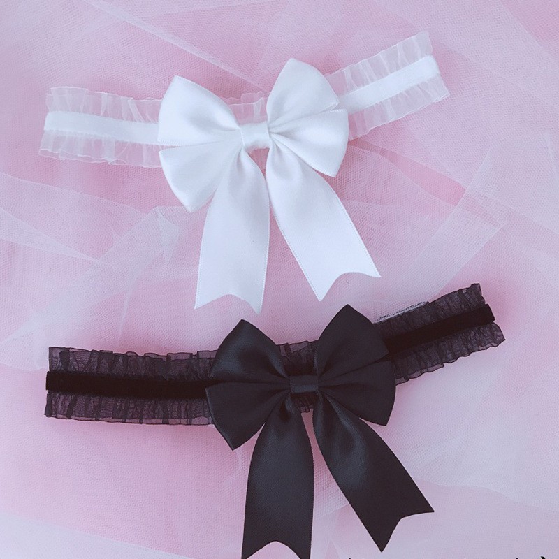 Lace girl bow elastic fungus thigh ring sexy sexy wedding leg ring cute girl paper stockings 5005