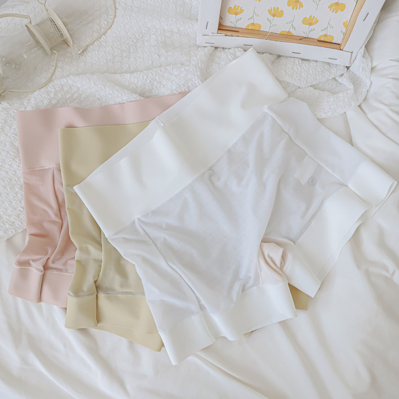 8537 Piaofei thin, traceless, mid-high-waisted, light-collecting safety pants, soft, summer-free, one-pants, two-pen, breathable