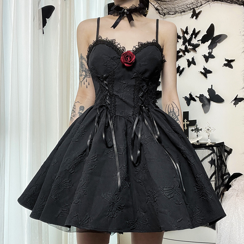 JY22245 new summer hot girl sexy lace suspender skirt women's fashion temperament jacquard dress women