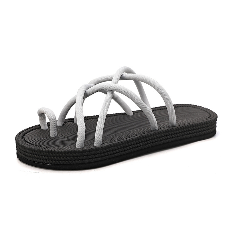 2023 new summer style men's braided rope flip-flops, non-slip, wear-resistant, casual and versatile, available for customization and live streaming