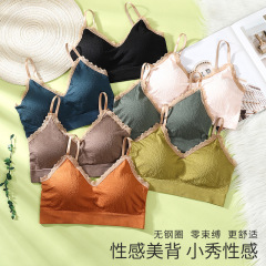 New Japanese style ant beautiful back bra for girls, bra-wrapped, no-wire slings, sports anti-exposure tube top, adjustable shoulder straps