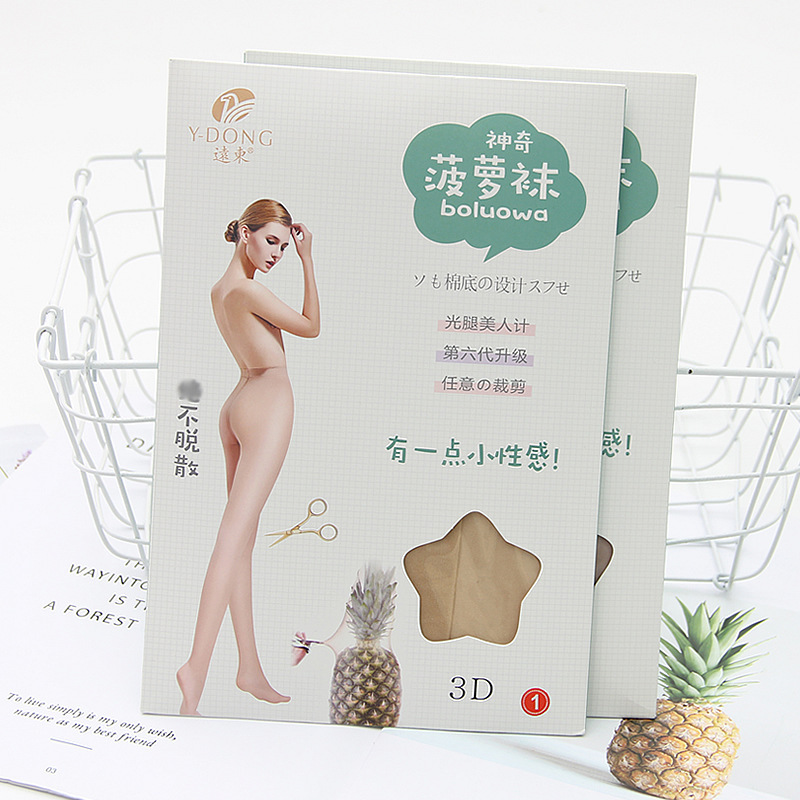 Far East 6055 summer 3D ultra-thin pineapple stockings with crotch, can be cut at will, anti-snagging, durable, non-slip pantyhose