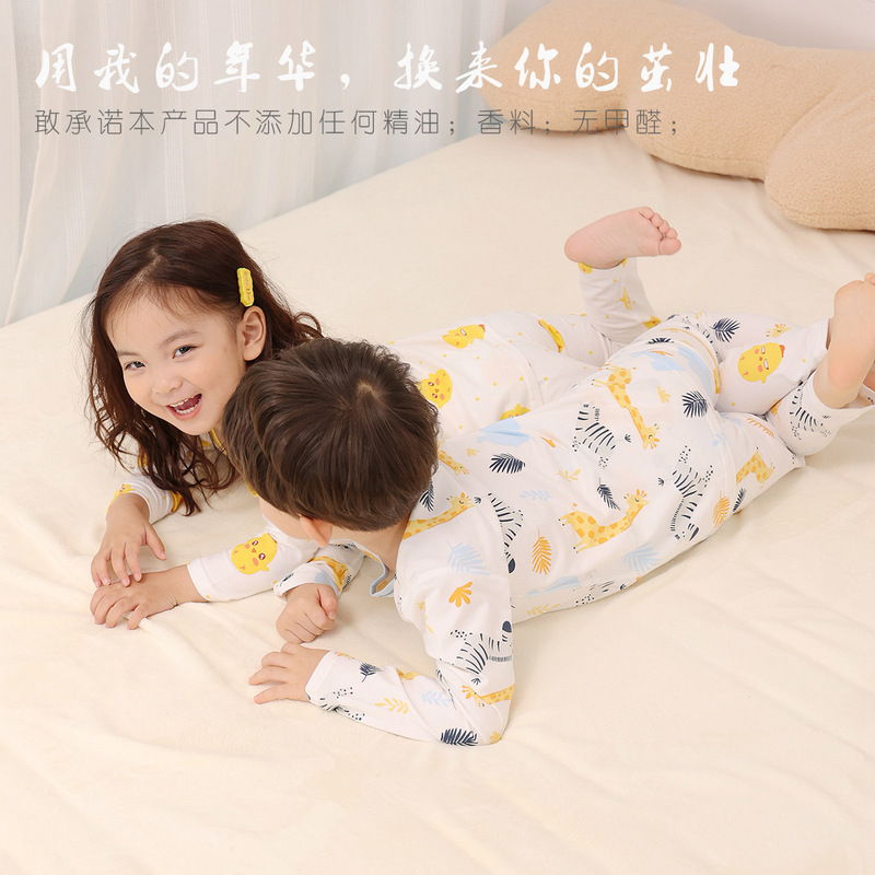 Baby girl's autumn clothes and long trousers set, pure cotton, boneless, girls, class A, thermal underwear, children, boys, cotton pajamas