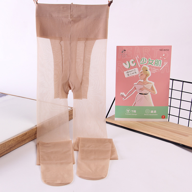 Far East 6202 ultra-thin spring and summer invisible stockings 10D core-spun silk flesh-colored pantyhose T-crotch fully transparent sexy women