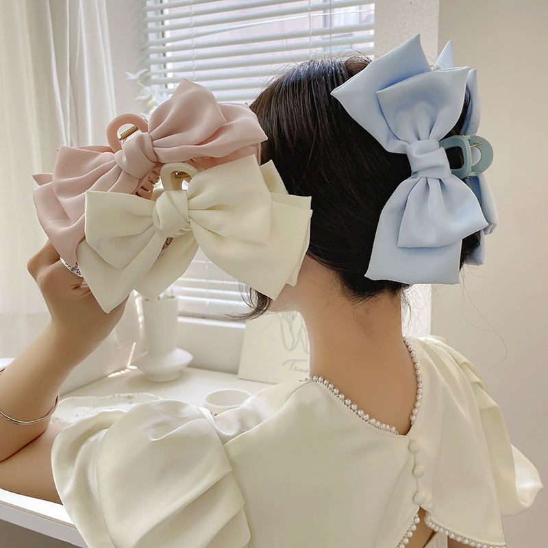 Hairpin Oversized Bow Clip Girl's Back of Head Shark Clip Hairpin High-end Sweet Temperament Clip Headgear