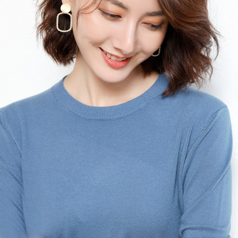 Sweater women's bottoming shirt 2023 autumn new loose pullover long-sleeved round neck sweater for women to wear