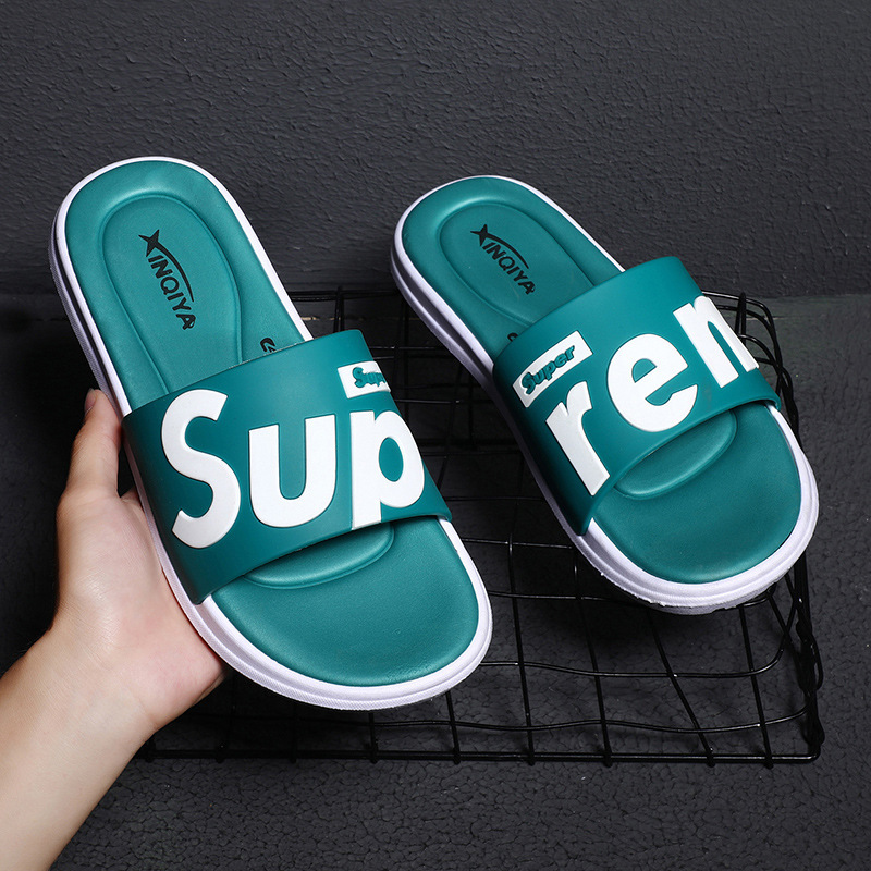 New men's slippers, summer trend, Korean version, fashionable, versatile and personalized, indoor and outdoor wear, beach couple's one-line sandals for men