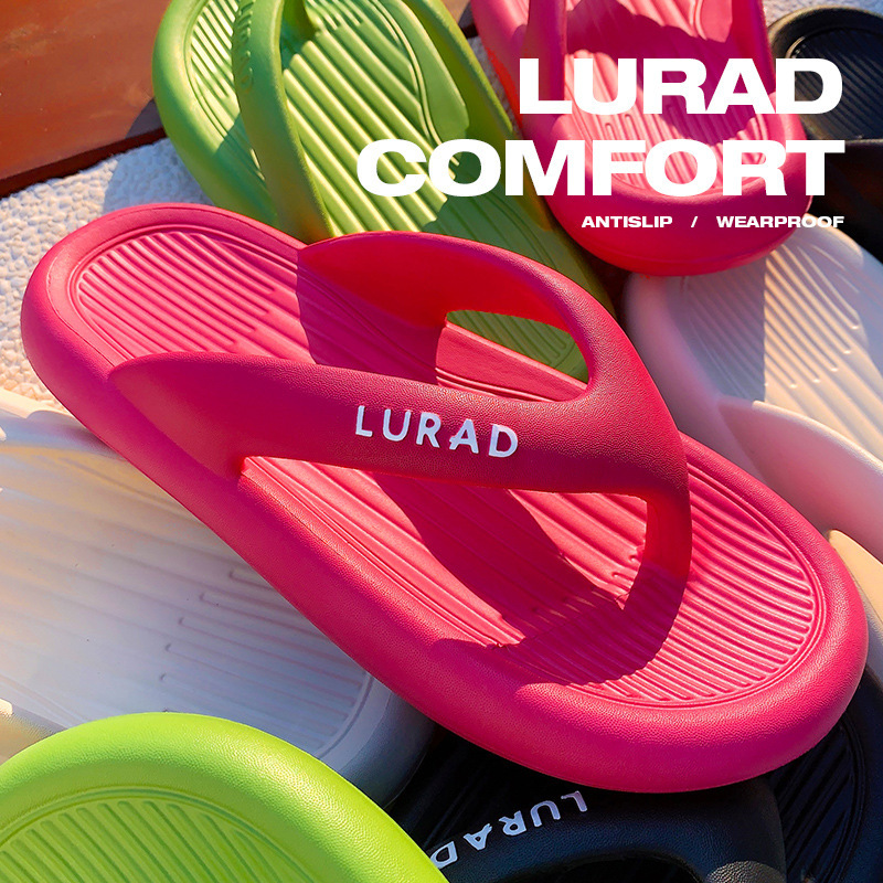 Flip-flops EVA one-piece non-slip wear-resistant household outdoor beach flip-flops solid color personalized slippers wholesale