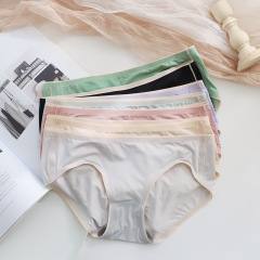 NK915 is so beautiful, give it to me!  Summer ice silk women's underwear cool color mid-waist graphene underwear E