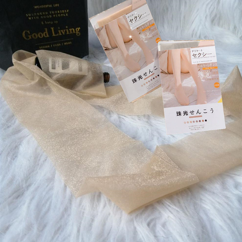 Pearlescent socks and silk stockings for women, thin anti-snapping silk stockings, new bare leg artifact, summer flesh-colored long-tube beautiful shiny black stockings