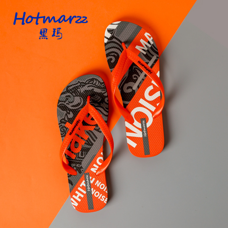 Hotmarzz men's new flip-flops trendy non-slip slippers summer flip-flops beach shoes shopping slippers