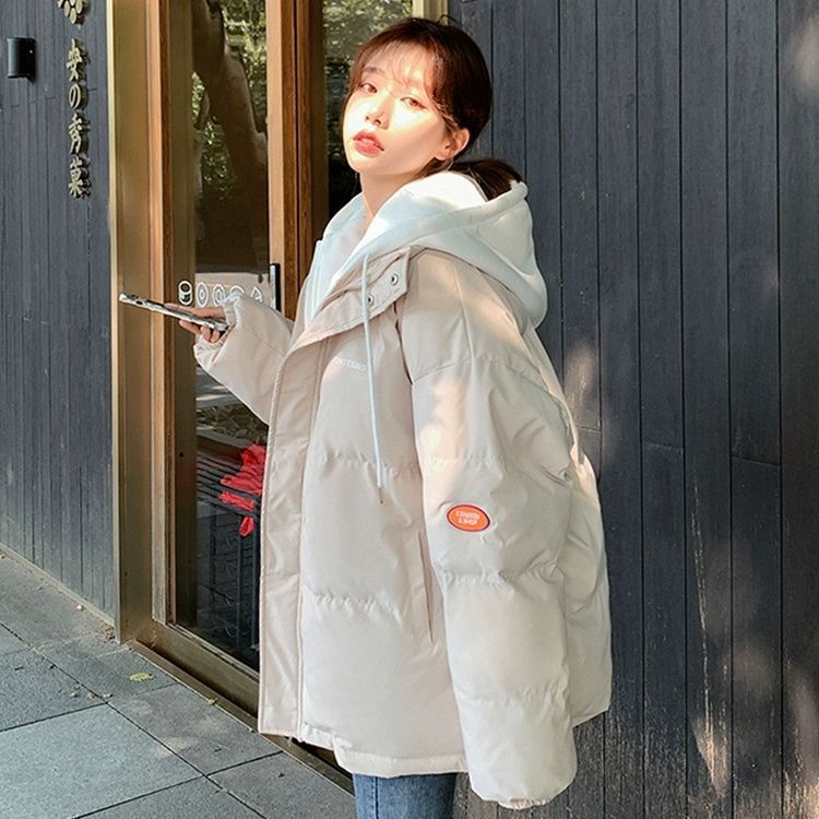 2023 New Korean Style Down Cotton Jacket Women's Winter Large Size Short Cotton Jacket Bread Jacket Fat MM Slim Cotton Jacket