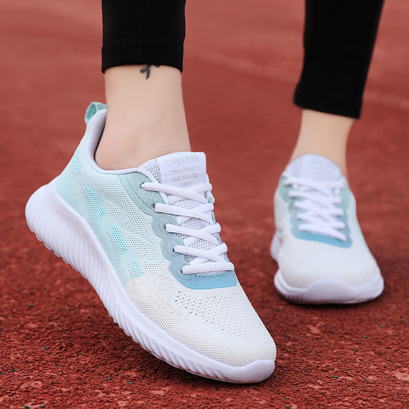 2022 New Summer Flywoven Sports Women's Shoes Breathable Shoes Thin Hollow Versatile Women's Shoes Casual Running Shoes
