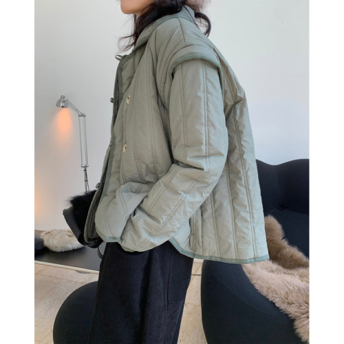 Winter new style Japanese fashionable quality design lapel cotton coat buckle loose warm and comfortable cotton coat jacket for women thick