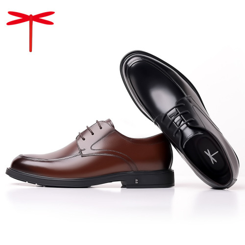 Business leather shoes men's genuine leather casual formal British men's shoes spring and autumn new top layer cowhide soft sole groom's wedding shoes