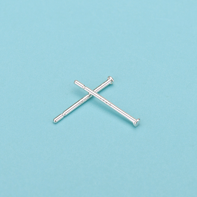 S925 sterling silver ear studs T-shaped ear studs flat head ear sticks ear stick welding earrings DIY jewelry accessories manufacturer wholesale