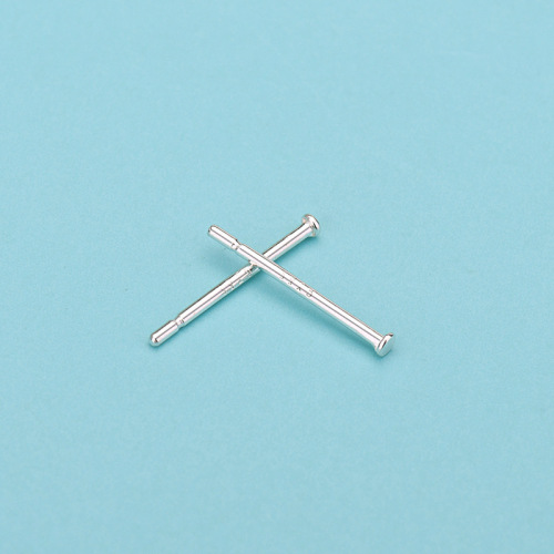 S925 sterling silver ear studs T-shaped ear studs flat head ear sticks ear stick welding earrings DIY jewelry accessories manufacturer wholesale