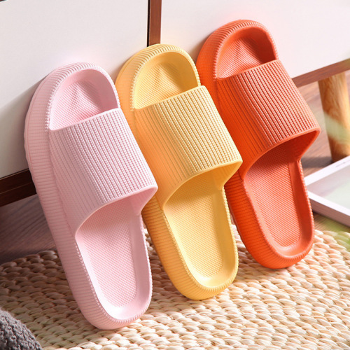 Wholesale summer new solid color couple anti-slip home slippers for men and women indoor and outdoor bathing slippers