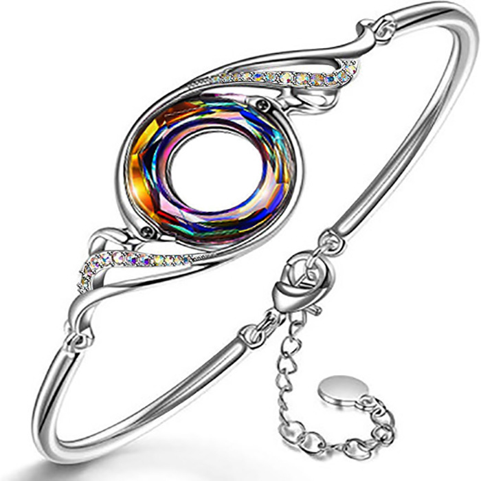 European and American new colorful crystal peacock bracelet European and American fashion creative cross-border colorful phoenix bracelet