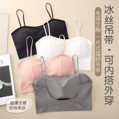 New U-shaped beautiful back small sling chest pad integrated comfortable small chest underwear flat chest special thin push-up bra summer